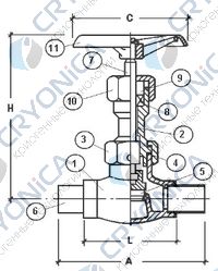 Запорный вентиль CAEN VCB 300, 300T