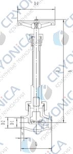 Криогенный вентиль CCK DJ6(2)1F-40P с удлиненным штоком
