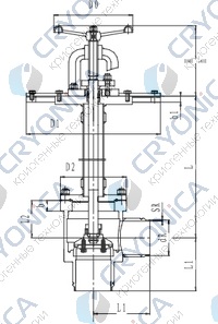 Криогенный запорный клапан угловой CCK T151DL125-250 PN10