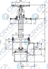 Криогенный запорный клапан угловой CCK T151DL300-500 PN10