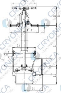 Криогенный запорный клапан угловой CCK T211DL250-300 PN16 Криогенный запорный клапан угловой CCK T211DL250-300 PN16