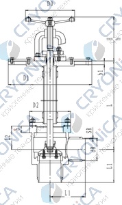 Криогенный запорный клапан угловой CCK T251DL100-150 PN25