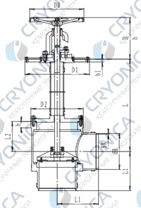 Криогенный запорный клапан угловой CCK T251DL200-350 PN25