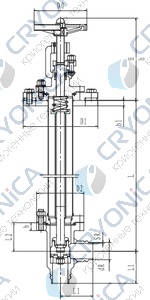 Криогенный запорный клапан угловой CCK T301DL20-40 PN40