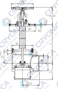 Криогенный запорный клапан угловой CCK T311DL200-300 PN40