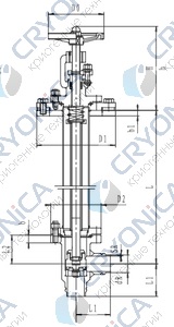 Криогенный запорный клапан угловой CCK T311DL50-100 PN40 Криогенный запорный клапан угловой CCK T311DL50-100 PN40
