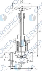 Криогенный сильфонный запорный клапан CCK DWJ61F-40P 
