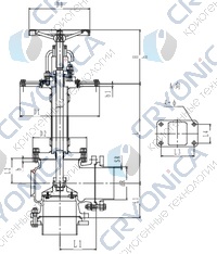 Криогенный запорный клапан угловой CCK T121DL300-350 PN6 Криогенный запорный клапан угловой CCK T121DL300-350 PN6