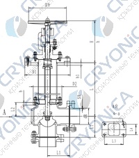 Криогенный запорный клапан угловой CCK T171DB65-100 PN10