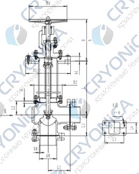 Криогенный запорный клапан угловой CCK T321DB25-50 PN40