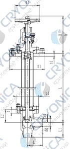Криогенный запорный клапан угловой CCK T351DB50-80PN64